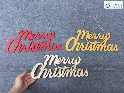 Chữ Merry Christmas 35x14cm [Bằng gỗ - Nhiều màu] CHUGO-18